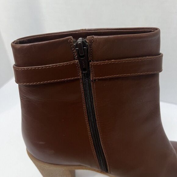 Amalfi By Rangoni Cognac Brown Longobarda Heeled Ankle Boots 8.5 Mod - Picture 8 of 12